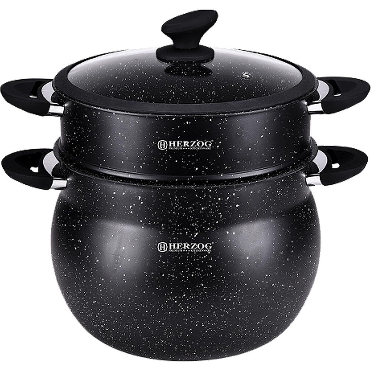 Herzog 6L aluminium stone-coated couscous pot - HR-CP6M