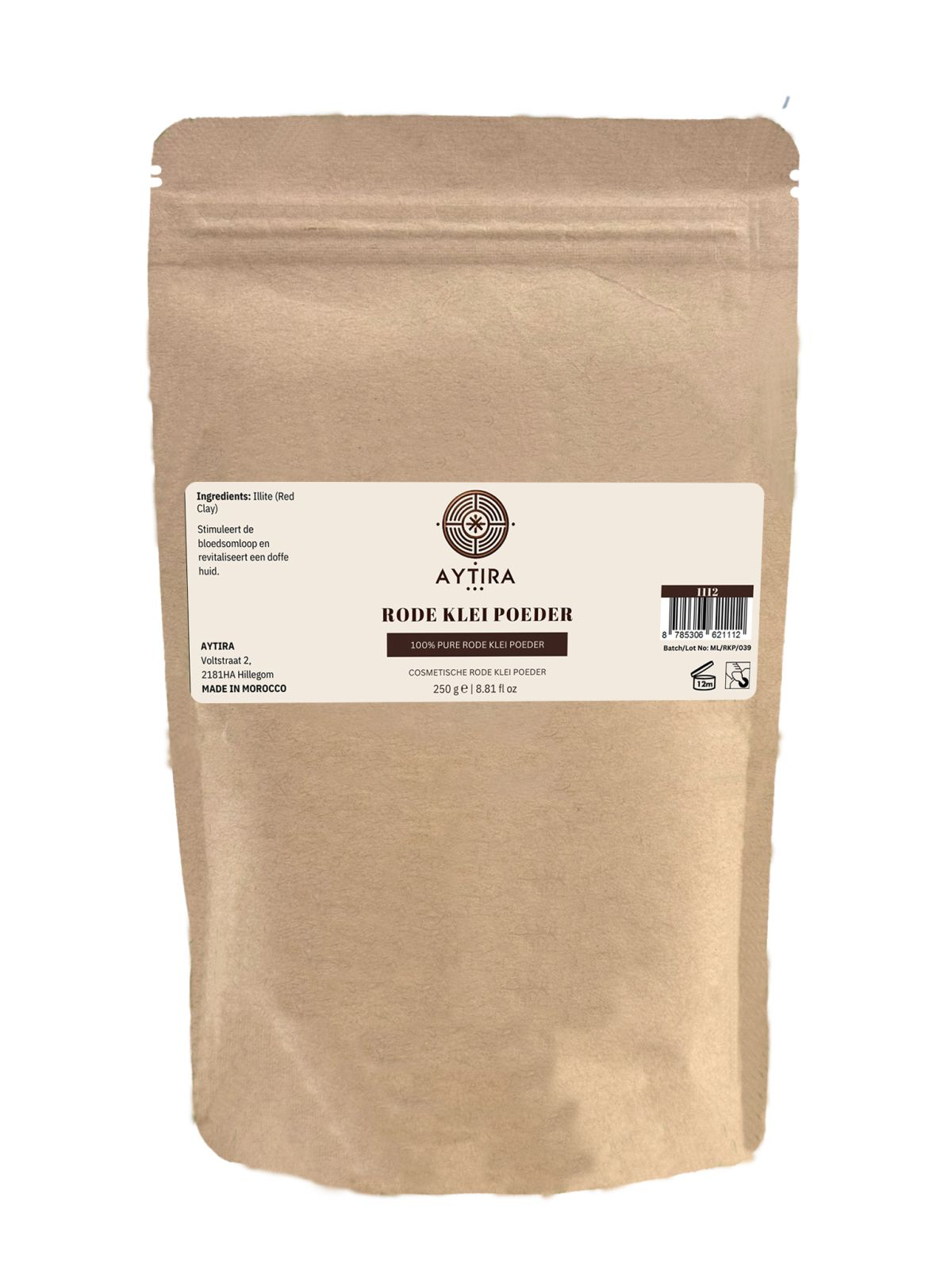 AYTIRA Rote Heilerde – 100 % Natürliche Illit-Kosmetikerde – Für Gesicht & Körper – Revitalisierende Maske – 250 g