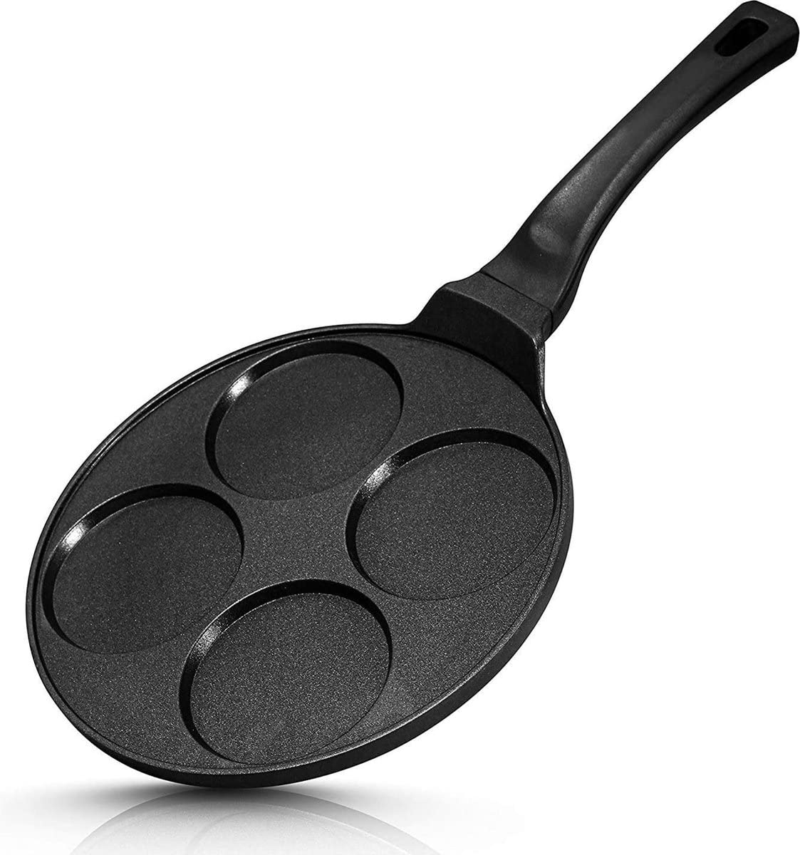 Pfanne für Pfannkuchen mit 4 Formen, Antihaftbeschichtung, in Marmoroptik