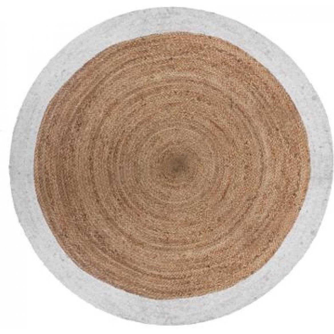 Jute Vloerkleed Met Witte Rand - ˜120 cm