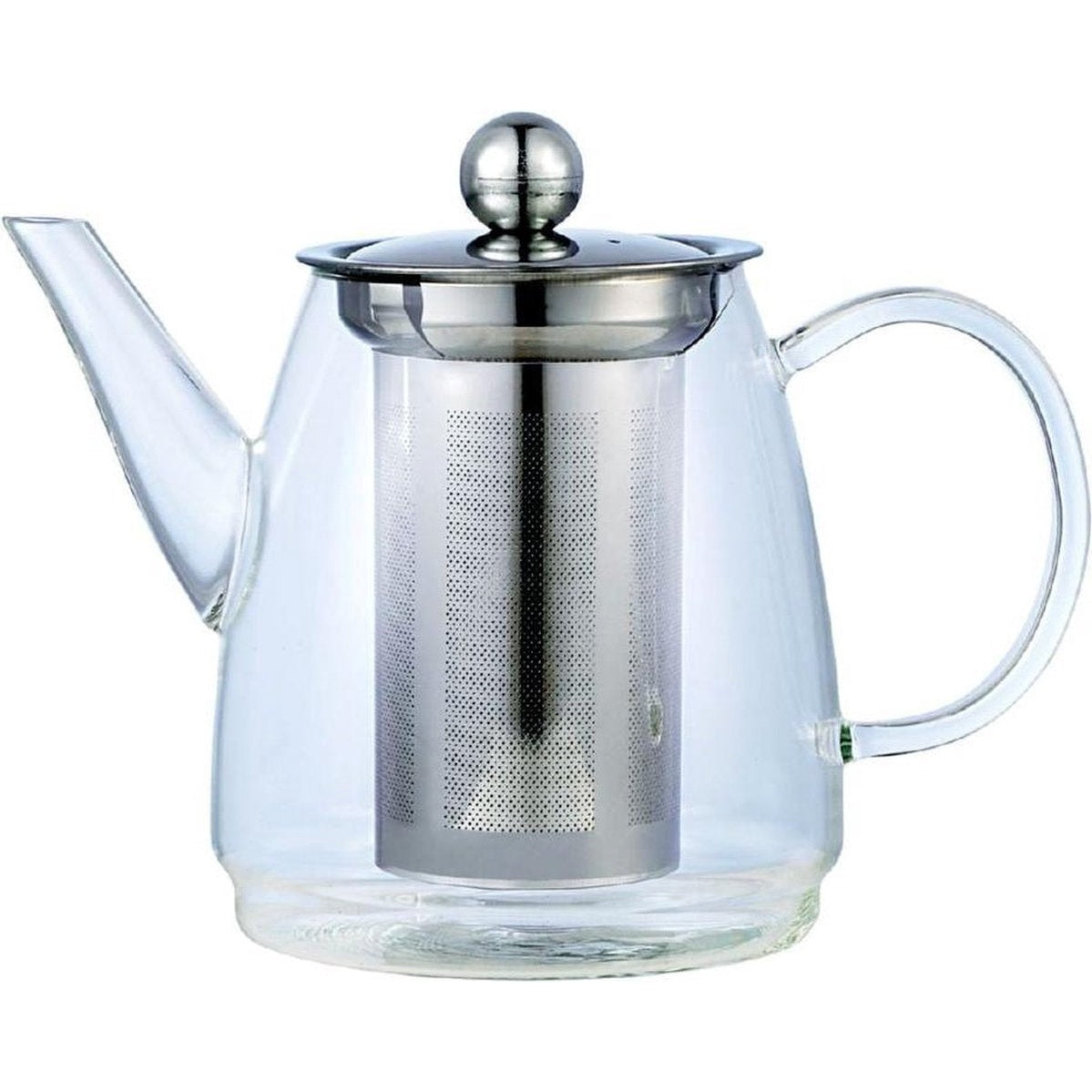 KINGHOFF 4843 - Elegante glazen theepot met RVS filter - 900 ML - hoogwaardig borosilicaatglas - vaatwasserbestendig