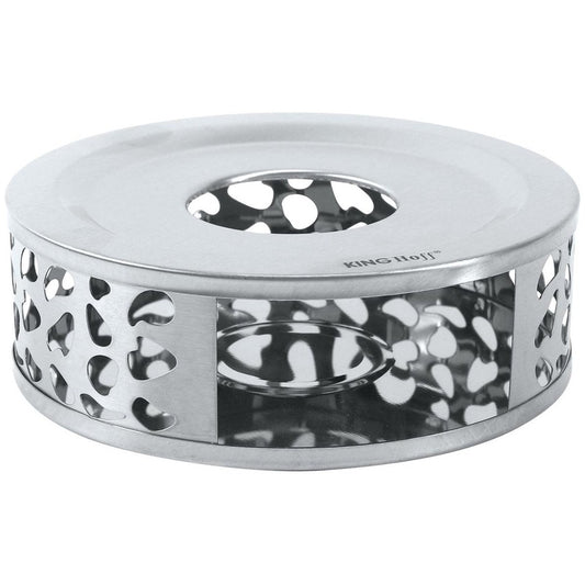 KINGHOFF KH-1898 Theewarmer – RVS, Ø15 cm, Langdurige Warmtebehoud voor Theepotten en Karaffen - Theepot Verwarmer - Waxinelichthouder