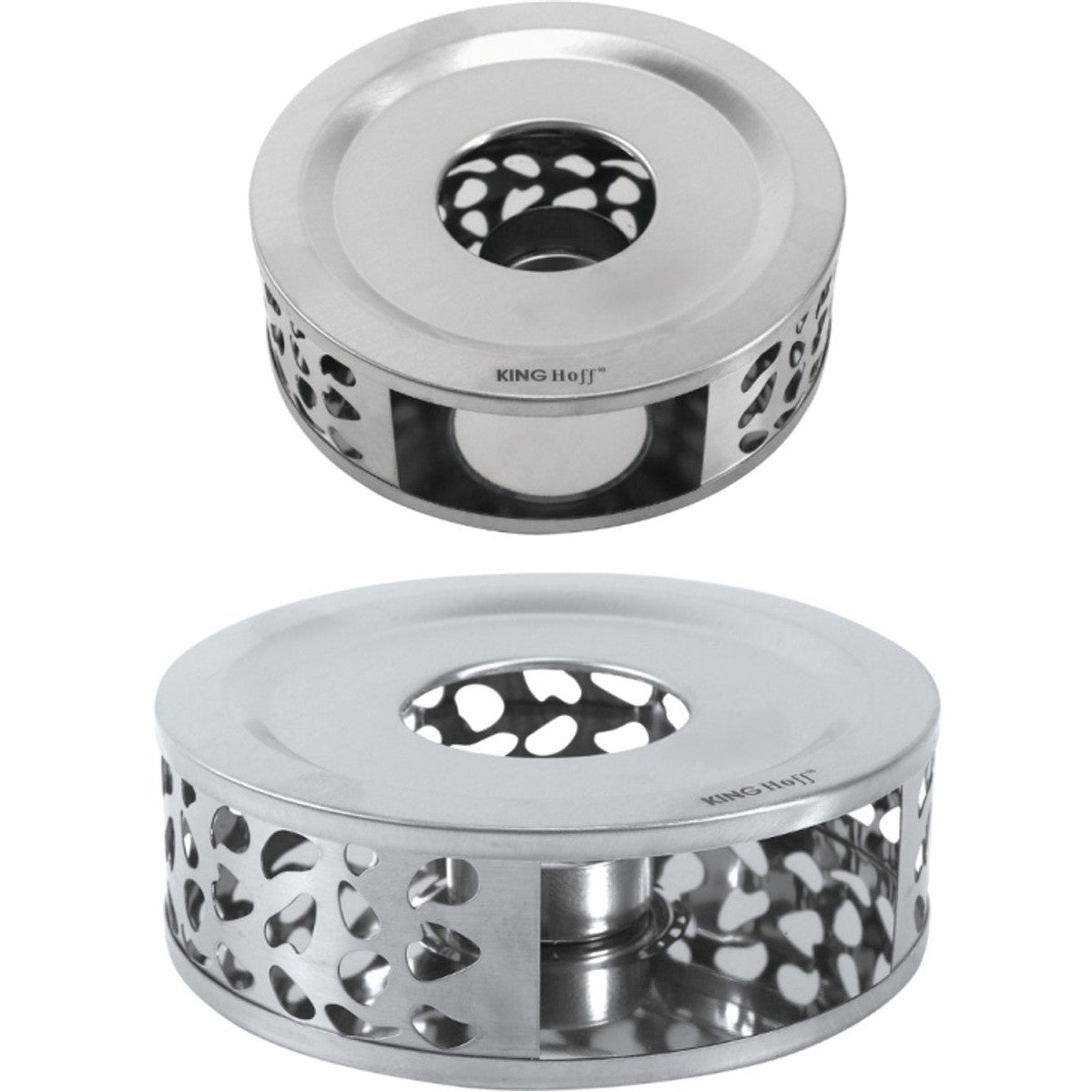 KINGHOFF KH-1898 Theewarmer – RVS, Ø15 cm, Langdurige Warmtebehoud voor Theepotten en Karaffen - Theepot Verwarmer - Waxinelichthouder