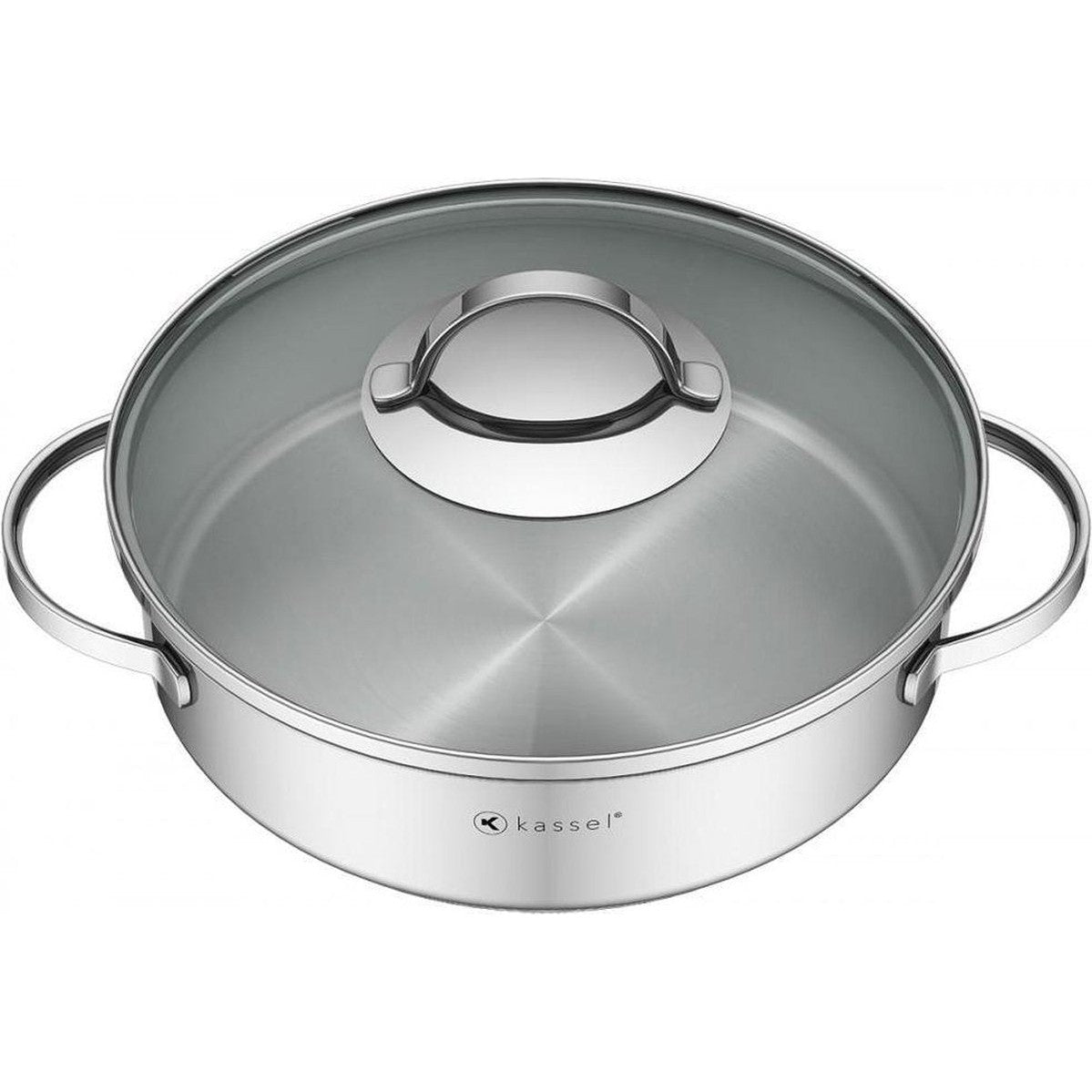 Kassel Alice – Lage kookpan met deksel - Ø 24 cm – RVS