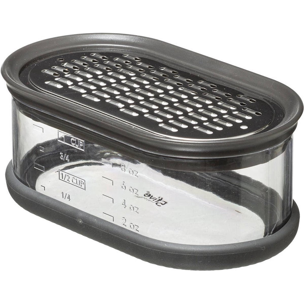 Keukenrasp met bakje, langwerpig, roestvrij staal