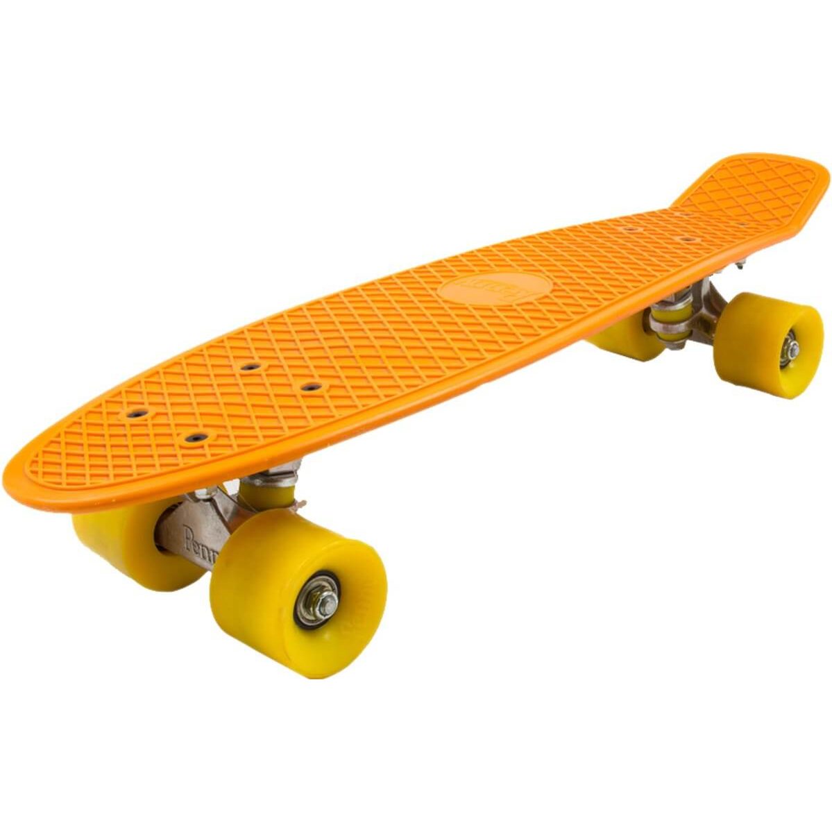 Kiamo Pennyboard – Mini Skateboard 57cm – Oranje Deck met Gele Wielen – ABEC-5 – Max. 100kg