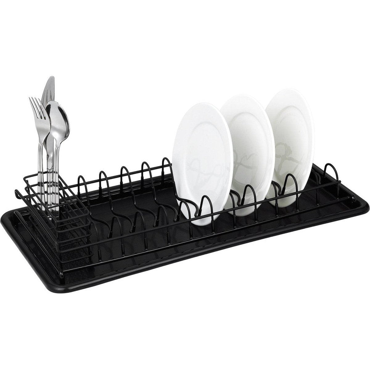 Kinghoff 1479 - Afdruiprek staal-kunststof 50,5x24,5x9,5cm zwart