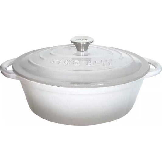 Kinghoff 1522 - gietijzeren braadpan - ovaal - 30cm - 4,5L - Grijs - emaille