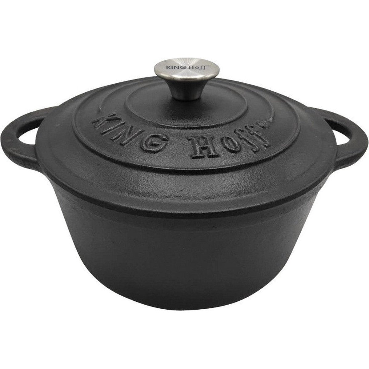 Kinghoff 1523 - Gietijzeren pan - zwart - 22 cm - 2.4 liter