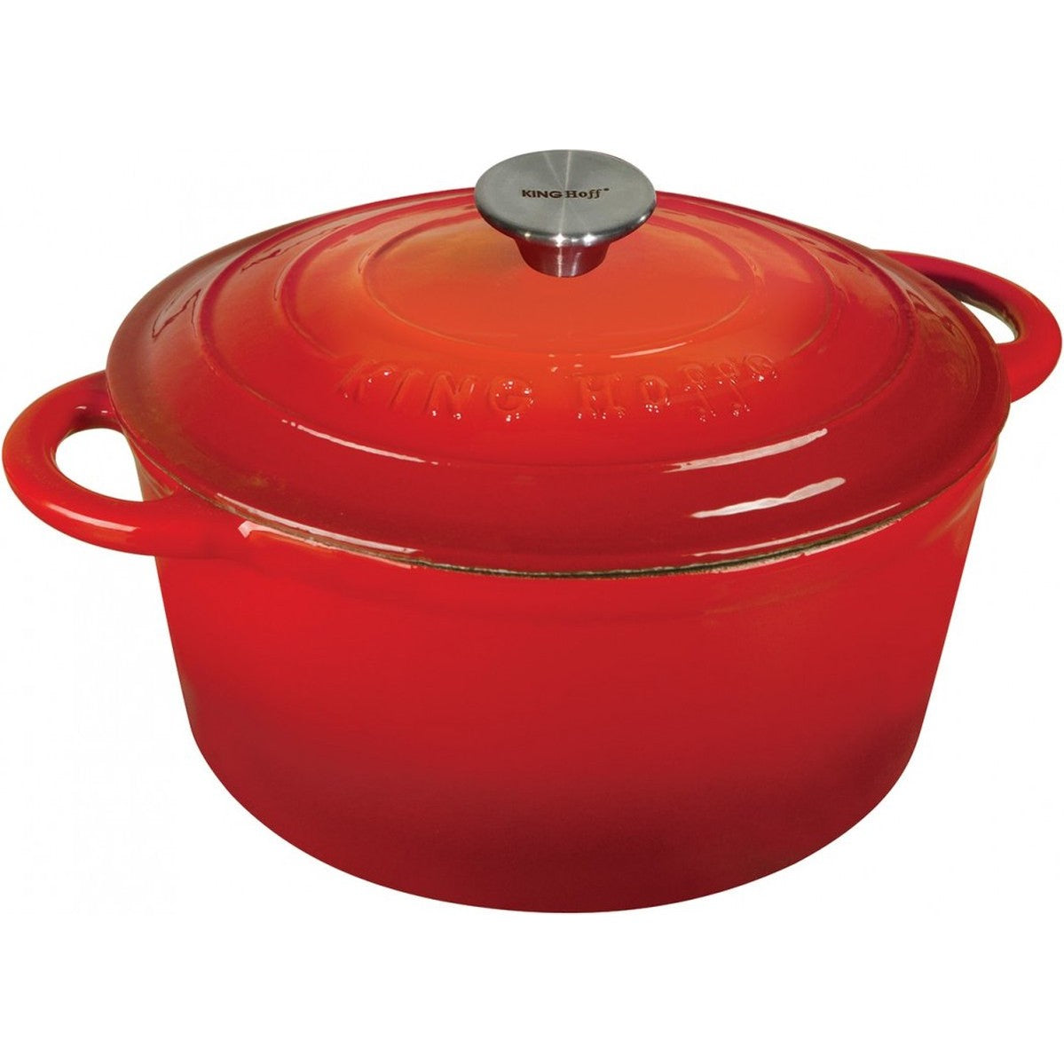 Kinghoff 1614 - gietijzeren braadpan - Ø21 cm - 2.4L - rood - emaille