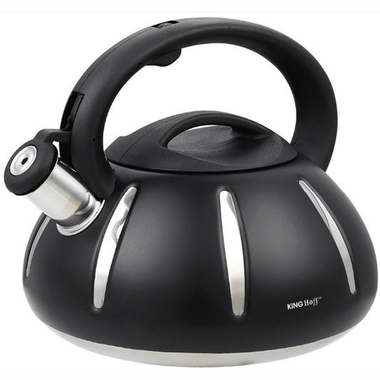 Kinghoff 1835 fluitketel - 3L - RVS - alle warmtebronnen - Zwart