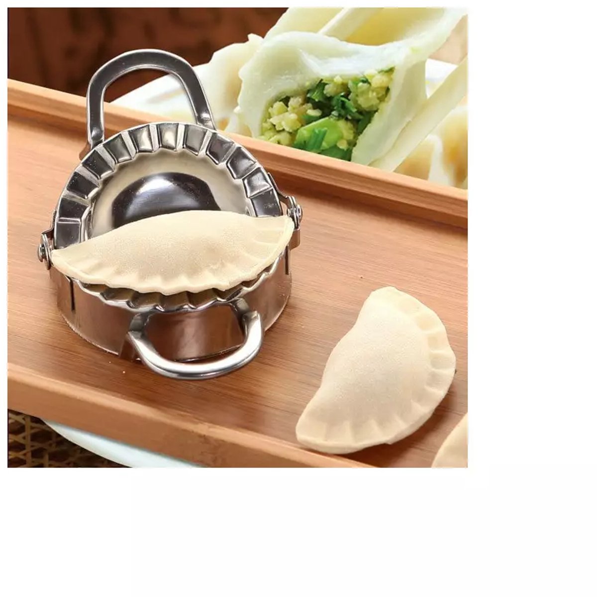Kinghoff 2-in-1 Deegpers - Deegmal - RVS - Ravioli, Dumpling & Samosa Maker - 13 x 8 x 2,5 cm - Vaatwasserbestendig - Pastei maker - Deegvormer