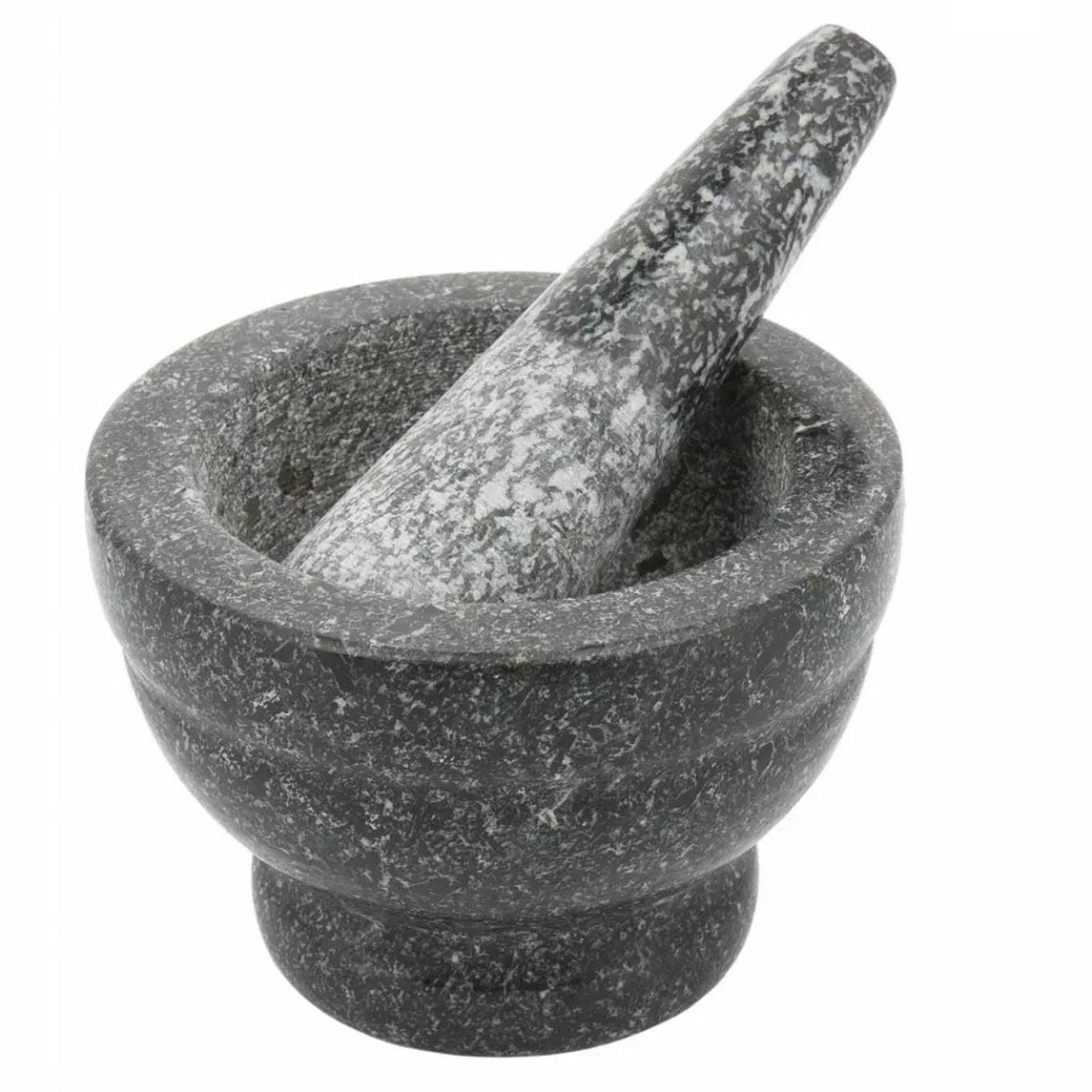 Kinghoff Granieten Vijzel en Stamper Set - Ø 14 x 8 cm, Natuurlijk Graniet, Slijtvast en Stijlvol, Vijzel van Graniet