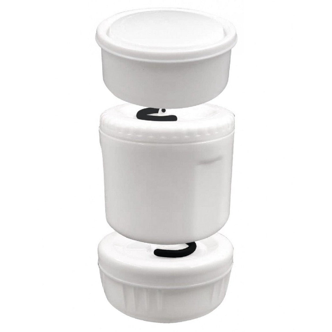 Kinghoff KH-1396 Etensthermos - Roestvrijstalen 3-delige Lunchset 1,5L - Zwart - Dubbelwandig, Lichtgewicht & Onbreekbaar