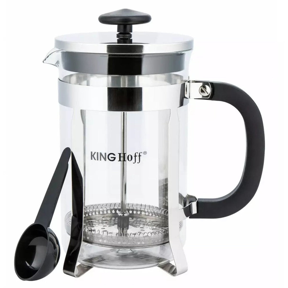 Kinghoff KH4838 Theezetapparaat - Glazen Kan met RVS Infuser - 0,8 Liter - Afwasmachinebestendig - Glas