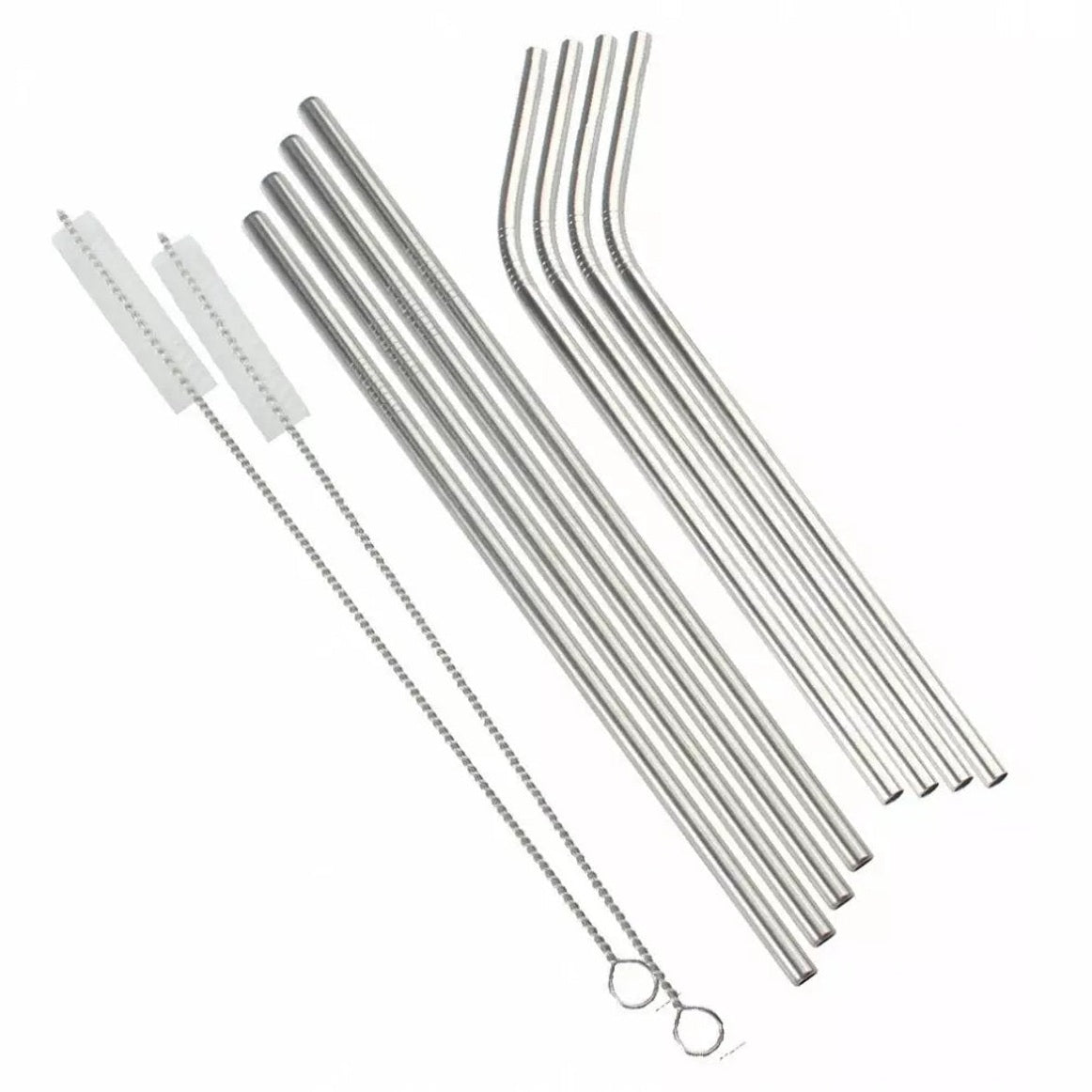 Kinghoff RVS Drinkrietjes Set - 8 Delig - Eco-vriendelijk - Met Schoonmaakborstel en Opbergtas - Model KH1357