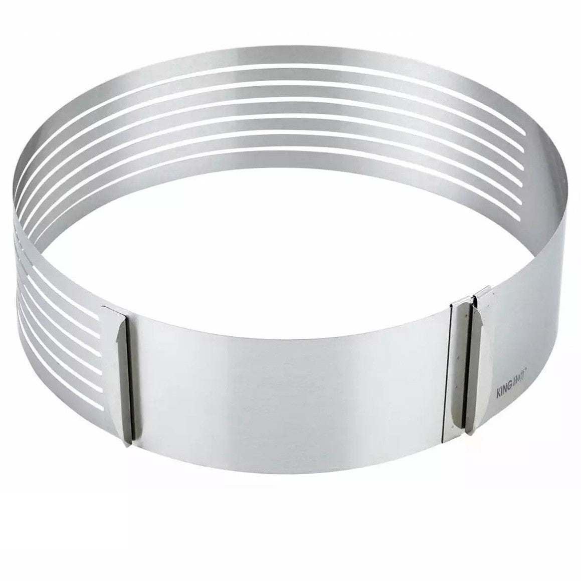 Kinghoff Set van 3 Cake Ringen - Roestvrij Staal - Ø 24-30 cm x 8,5 cm Hoogte - Verstelbare Diameter - Cakevorm - Bakvorm - Verstelbaar