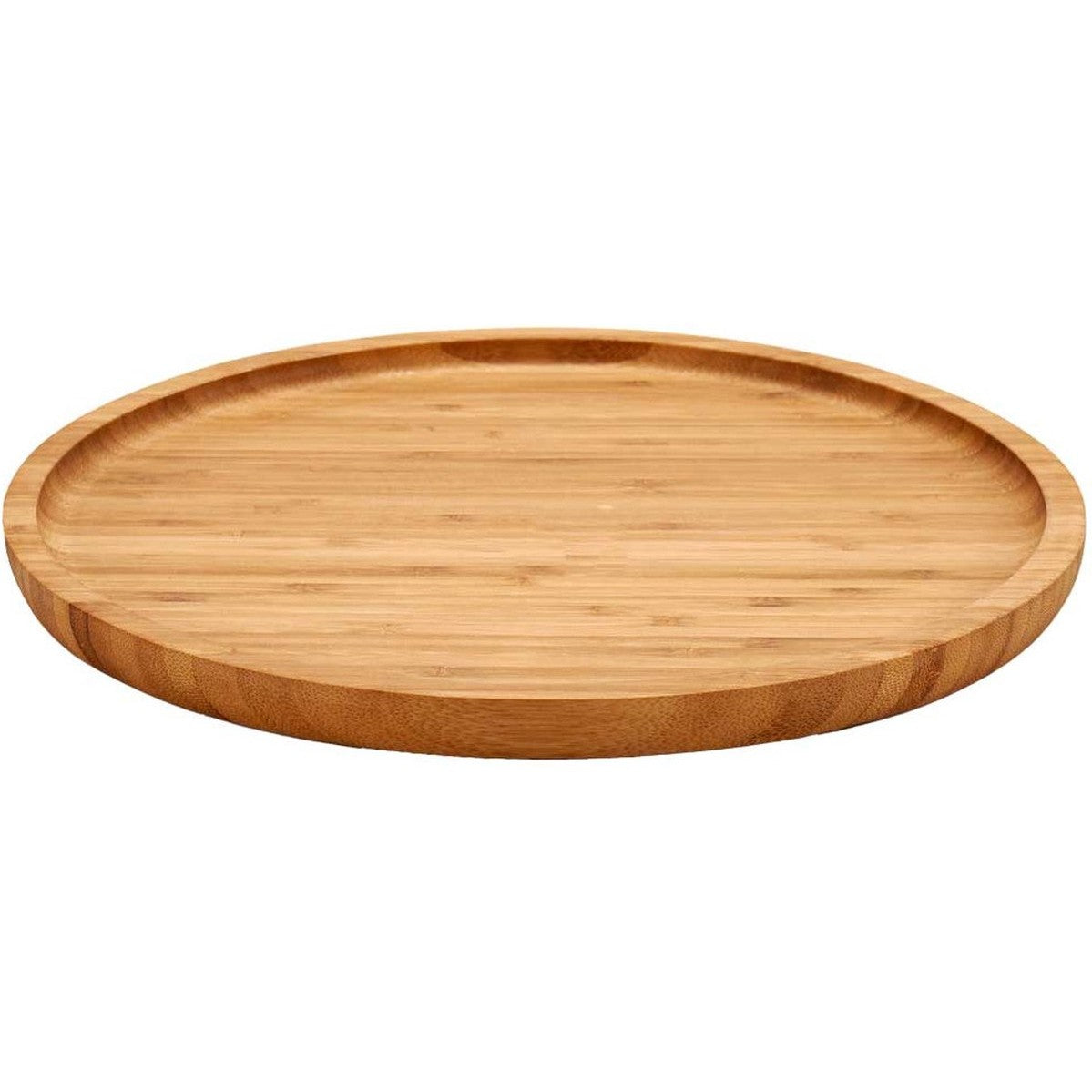 Kinvara Serveerplank - voor voedsel-hapjes - bamboe hout - rond - 25 cm - met rand