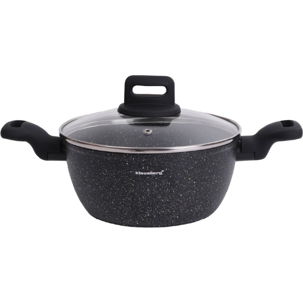 Klausberg 7670- Zwart Marmeren kookpan - 20 cm - zwart - met deksel