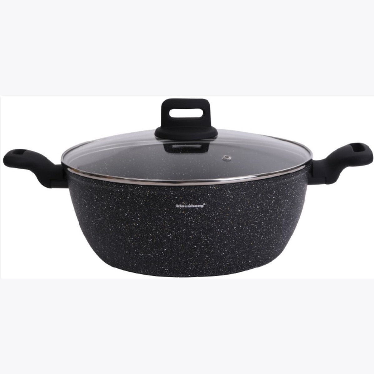 Klausberg 7672 - Zwart Marmeren kookpan - 28 cm - zwart - met deksel