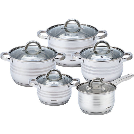 Klausberg 7697 - 10 delige pannenset - kookpannen - 16-16-18-20-24 cm - met deksel