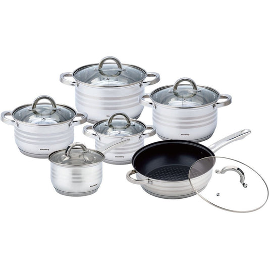 Klausberg 7698 - 12 delige pannenset - kookpannen - 16-16-18-20--24-24 cm - met deksel