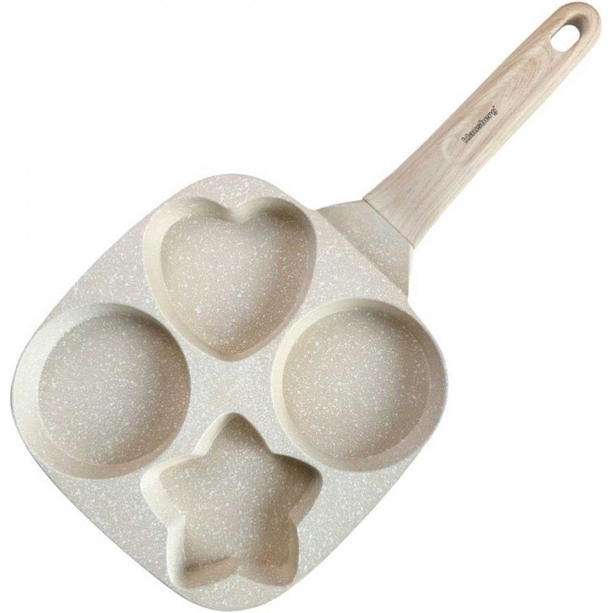 Klausberg 7809 - pan met 4 verschillende vakken voor Eieren - burgers - pannenkoeken - Beige - Anti-aanbakpan
