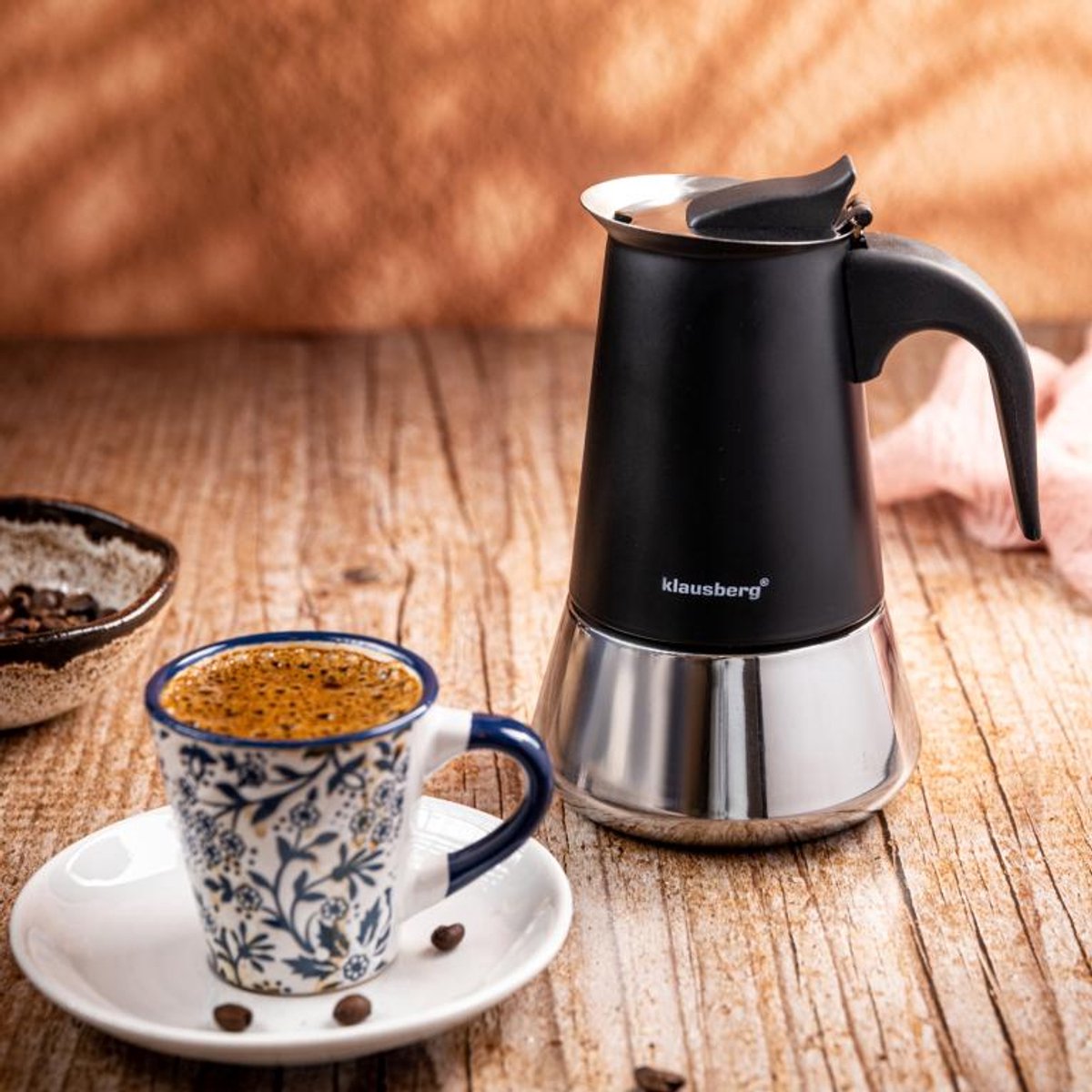 Klausberg Espressokoffiezetapparaat KB-7845 – 6 Kopjes – RVS – Geschikt voor Inductie - Espresso Maker - 300ml - Percolator