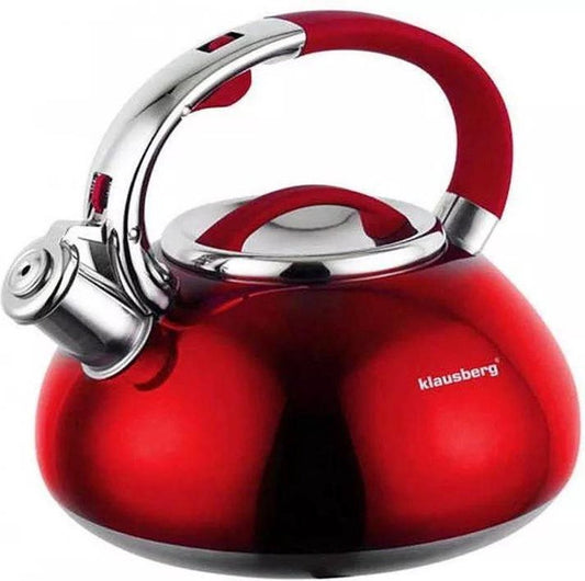 Klausberg KB-7076  fluitketel - 3L - rvs - alle warmtebronnen - Rood
