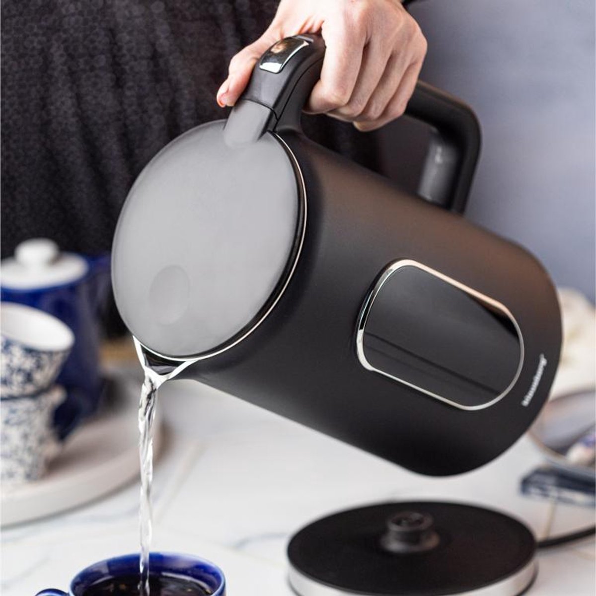 Klausberg KB-7891 Elektrische Waterkoker - 1,7L - Zwart - LED Bedieningspaneel - 13 Temperatuurstanden - 2200W