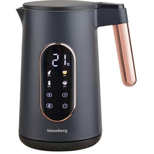 Klausberg KB-7892 Elektrische Waterkoker - 1,7L - Zwart/Rose Goud - LED Bediening - 13 Temperatuurstanden - 2200W