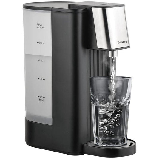 Klausberg KB7877 Hot Water Dispenser – 2,5 Liter – Zwart & RVS – 2600W – Direct kokend water in 5 seconden - Heetwaterdispenser - Waterkoker -