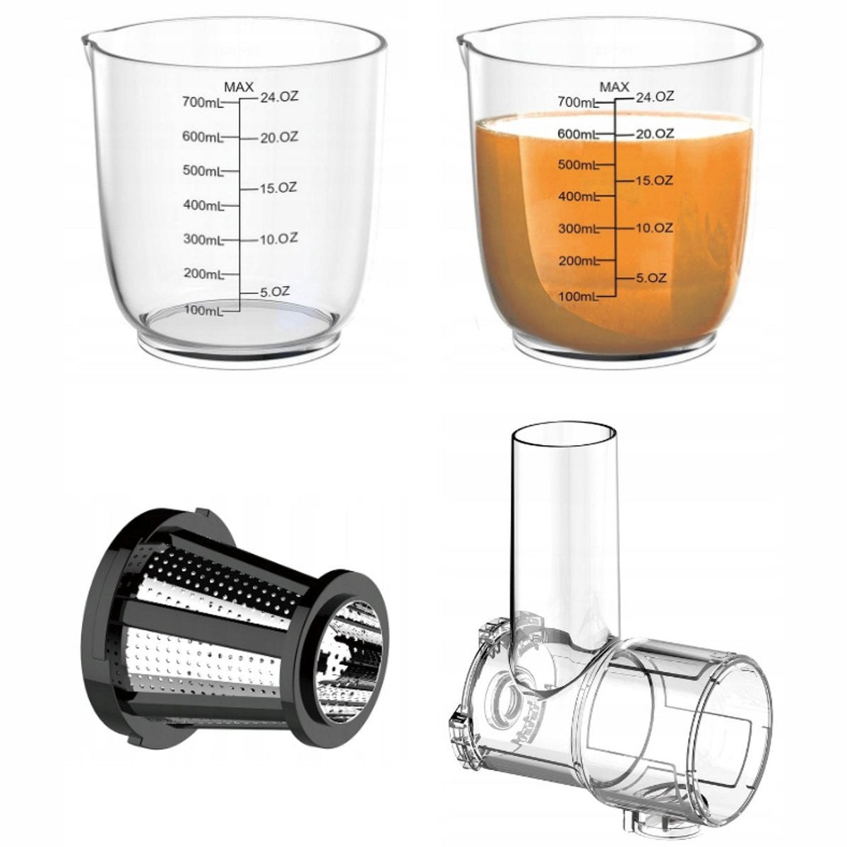 Klausberg Slow Juicer KB-7863 – 150W | Cold Press | Stille Juicer - Groenten en Fruitpers – Met Pulpreservoir - Juice Maker - Grijs