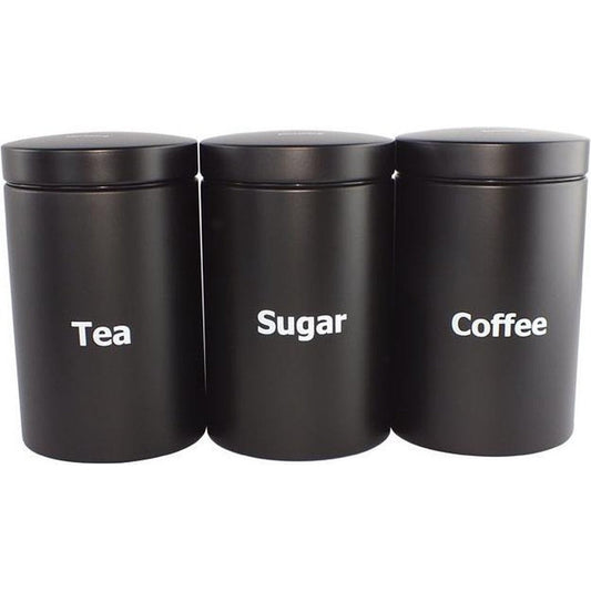 Klausberg - voorraadpotten set - koffie, thee, suiker - zwart