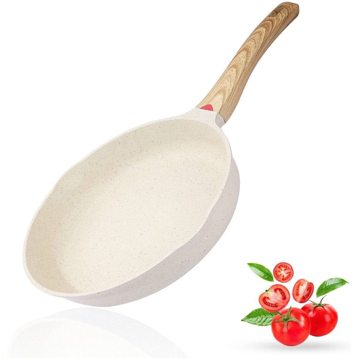 Koekenpan - Wokpan - hapjespan inductie krasbestendig coating - Ivory - PFOA free - 20cm -