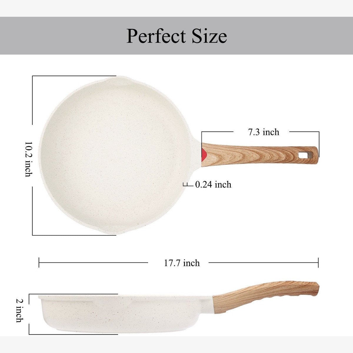 Koekenpan - Wokpan - hapjespan inductie krasbestendig coating - Ivory - PFOA free - 32cm -