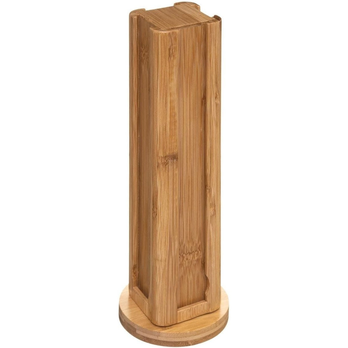 Koffie cup/capsule houder/dispenser bamboe hout roterend 32 cups - Koffiecups houder/standaard - Metalen Nespresso cuphouder