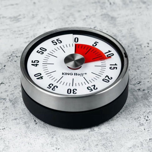 Kookwekker Mechanisch – Eierwekker met Magneet – Keukenwekker Analoog – Kitchen Timer – Egg Timer – Magnetisch – RVS – 60 Minuten – Ø 78,5 mm