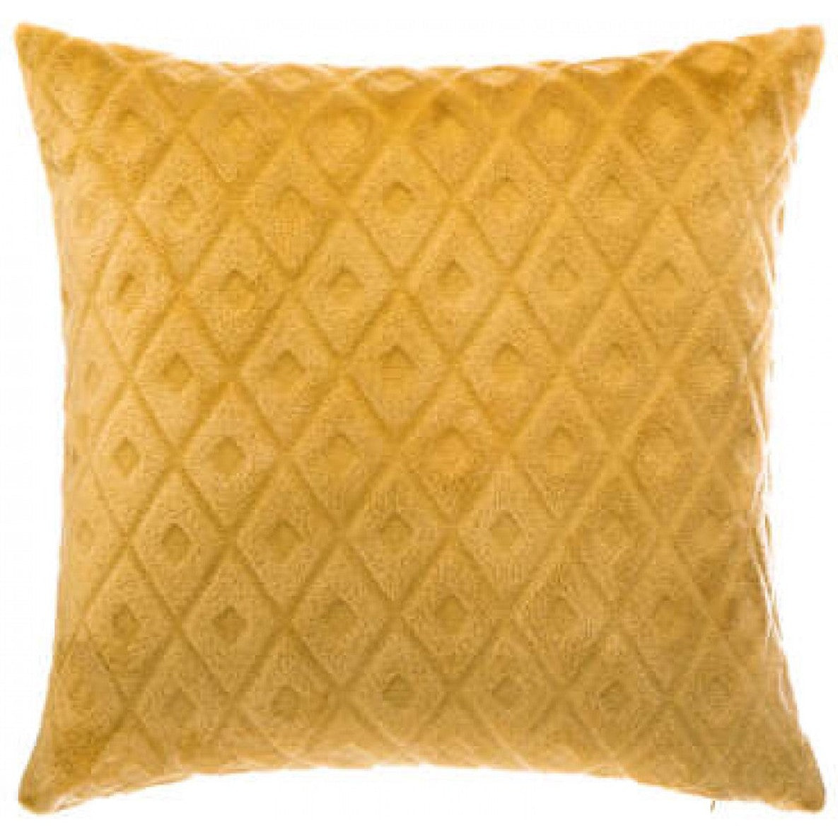 Kussen - Sierkussen - Comfort Above - Zacht - Geblokt - Atmosphera Créateur d'intérieur® - Kussen Okergeel met Palmblad motief Strak Design - 40x40cm