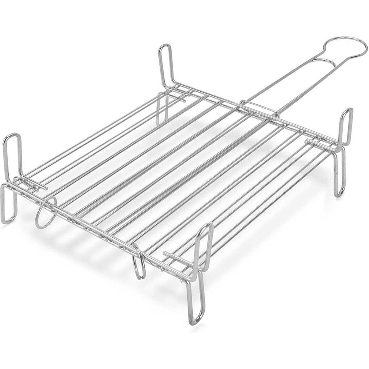 La Dehesa BBQ/barbecue braadrooster - grill verhoger - metaal - 32 x 32 x 8 cm - vlees/vis/groente