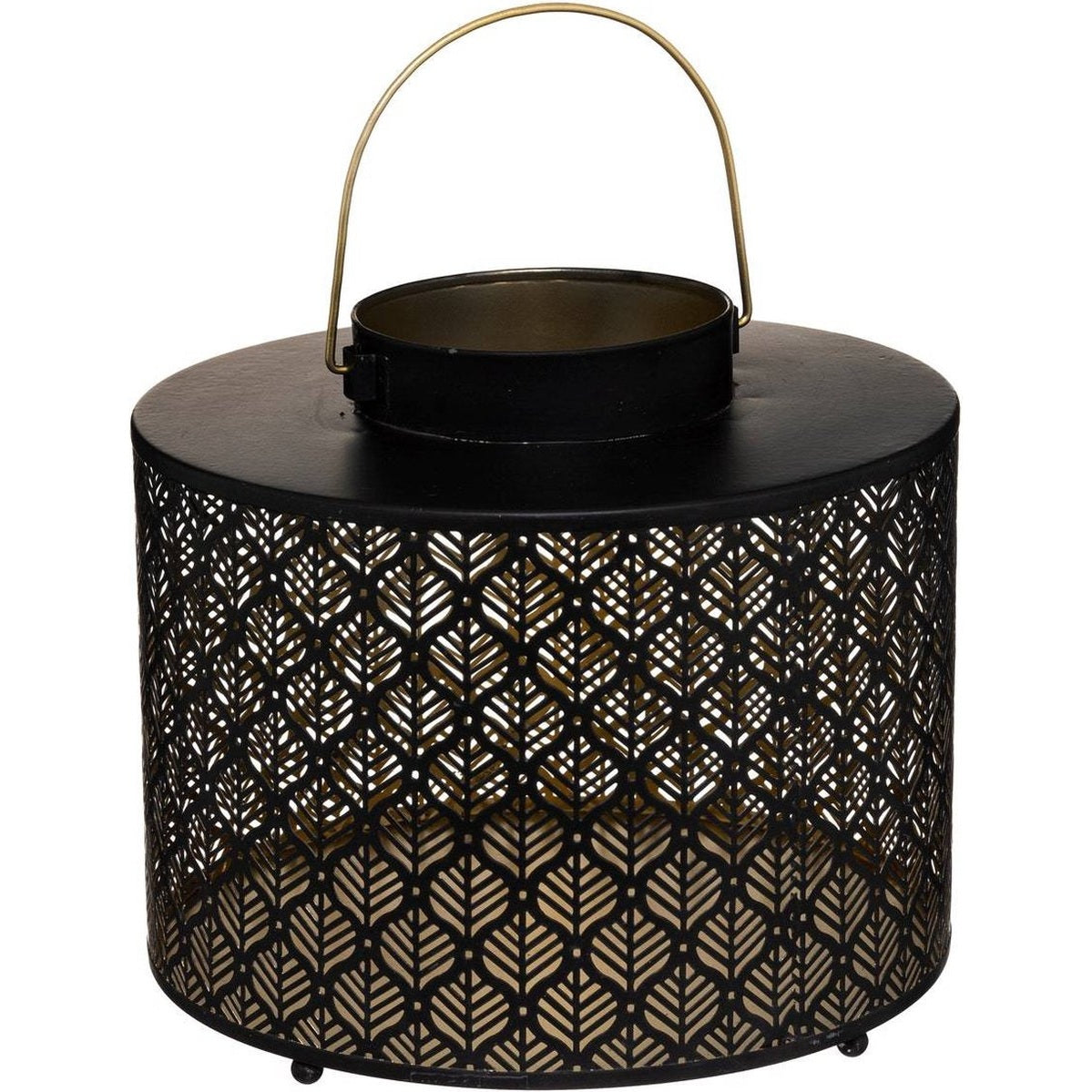 | Lantaarn-Kaarshouder | Palm Bladeren | Metaal | Ø25 CM |