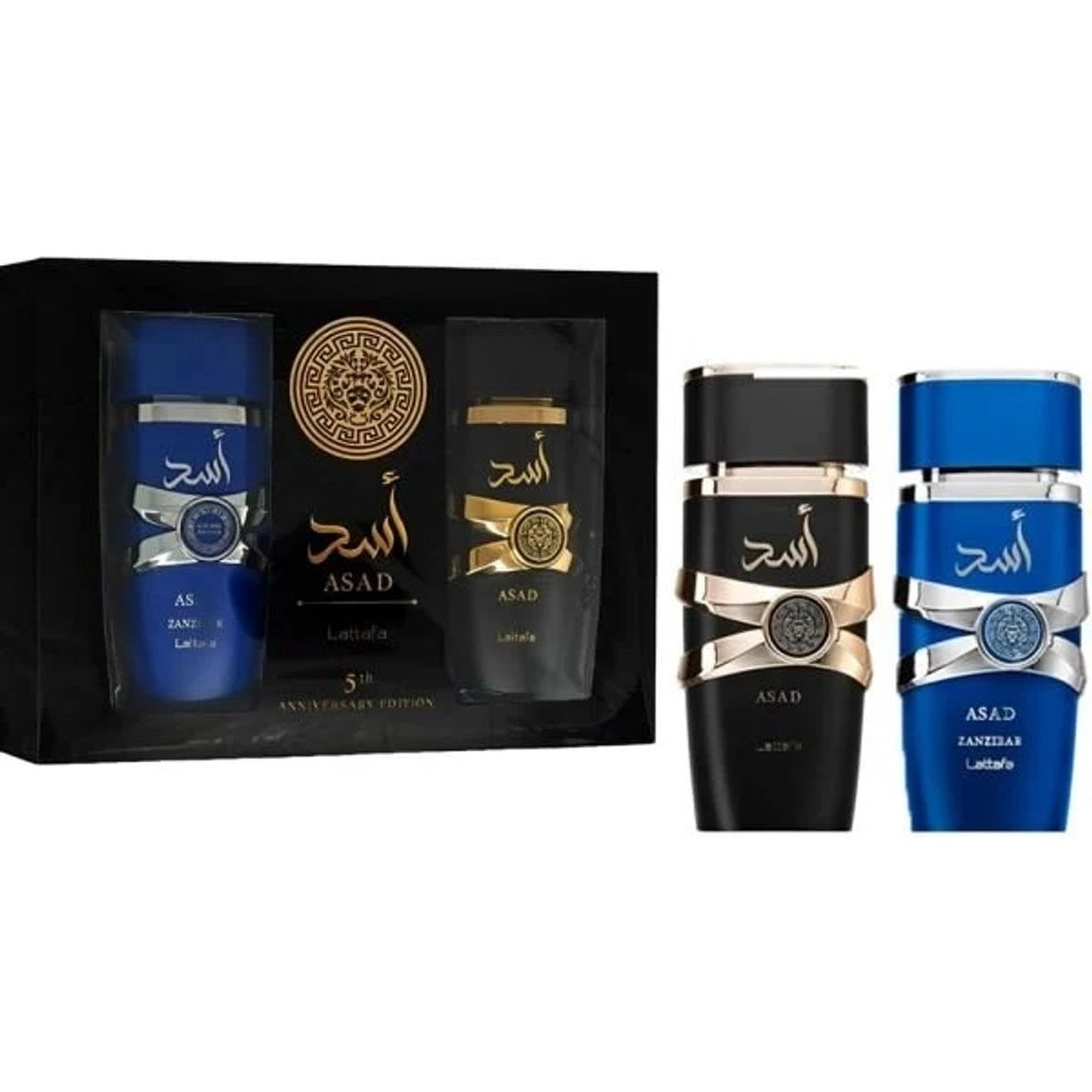 Lattafa Asad 5th Anniversary Giftset 2 pcs - Asad 100 ml + Zanzibar 100 ml EDP - MODESTNOVA