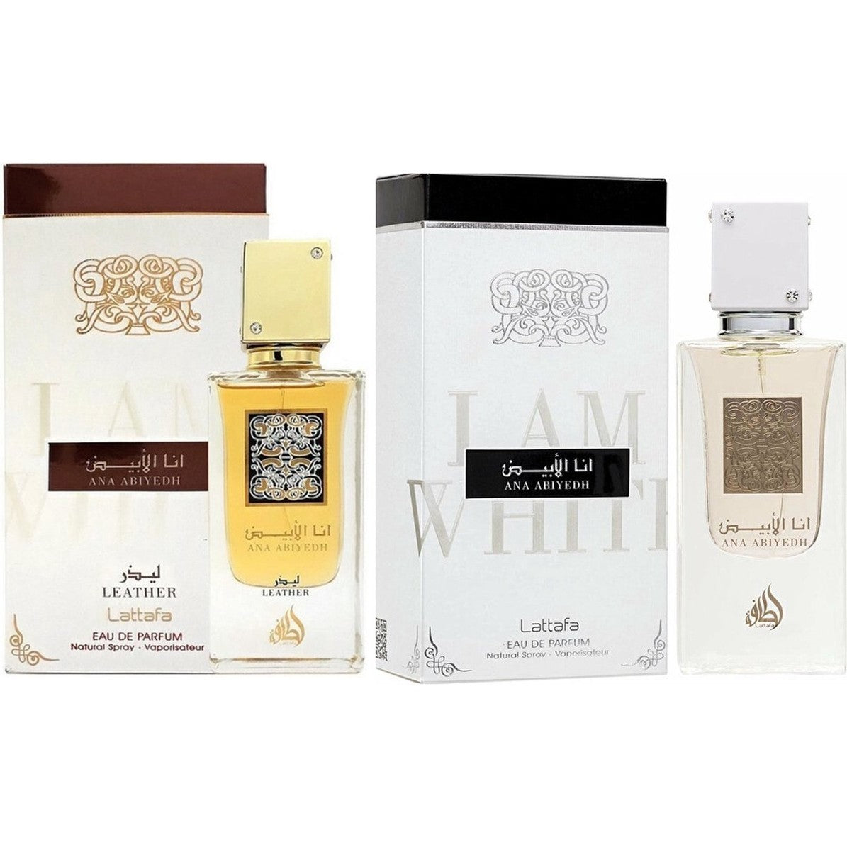 Lattafa EDP Ana Abiyedh 60 ml & lattafa Ana Abiyedh Leather 60 ml (60*60=120ML)