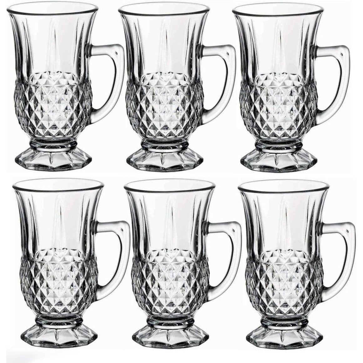 Luxe drinkglazen met handvat 125 ml set van 6