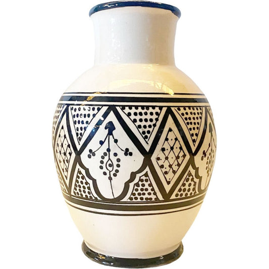 Marokkaanse Hand Geschilderd Vaas - Zwart