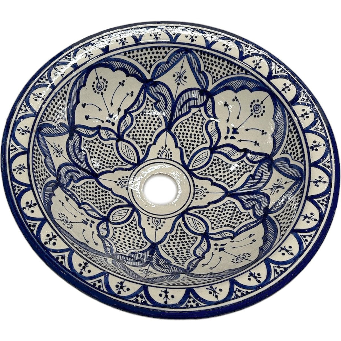 Marokkaanse handgemaakte Aardewerk opbouw waskom - wastafel