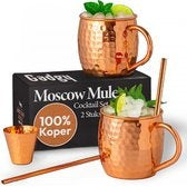 Moscow Mule Koperen Mok Set - 2 Stuks - 47cl - Roestvrij staal Beker