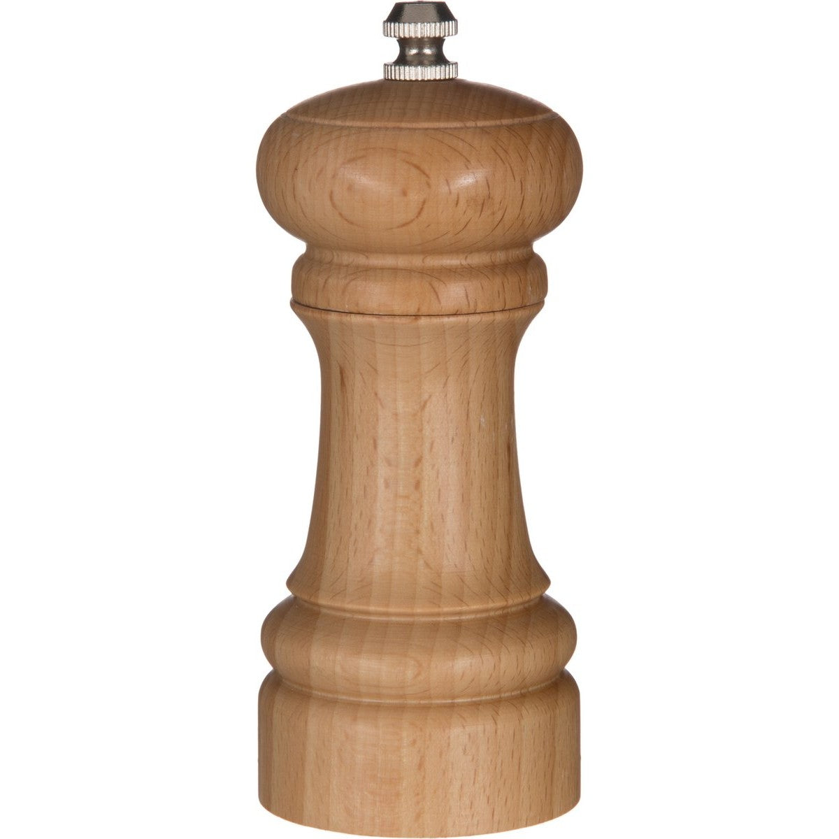 Pepermolen/zoutmolen hout beige 14 cm - Pepermaler/zoutmaler - Kruiden en specerijen vermalers