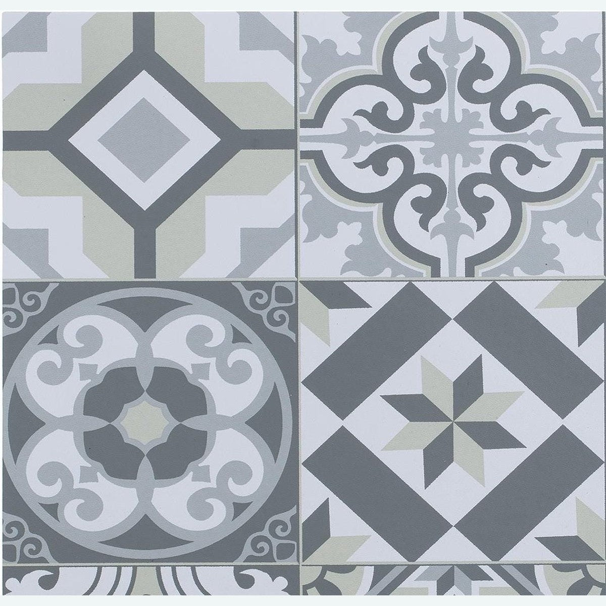 Rechthoekige placemat mozaiek grijs - vinyl - 45 x 30 cm - Onderleggers