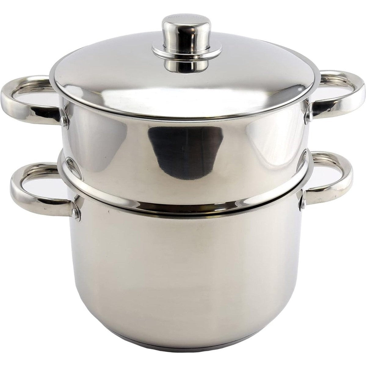 Royalty Line® C8L Stoompan Inductie - 8 Liter / Ø 24 cm - Soeppan Voor Alle Warmtebronnen - RVS Deksel met Couscous Pan